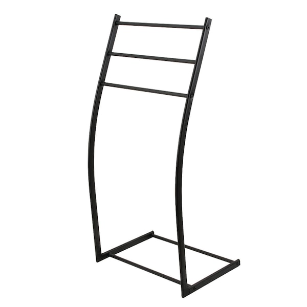 Freestanding Steel Towel Rack, Matte Black